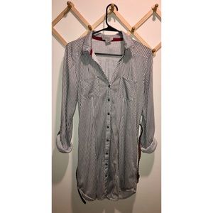 Pinstripe T-shirt dress